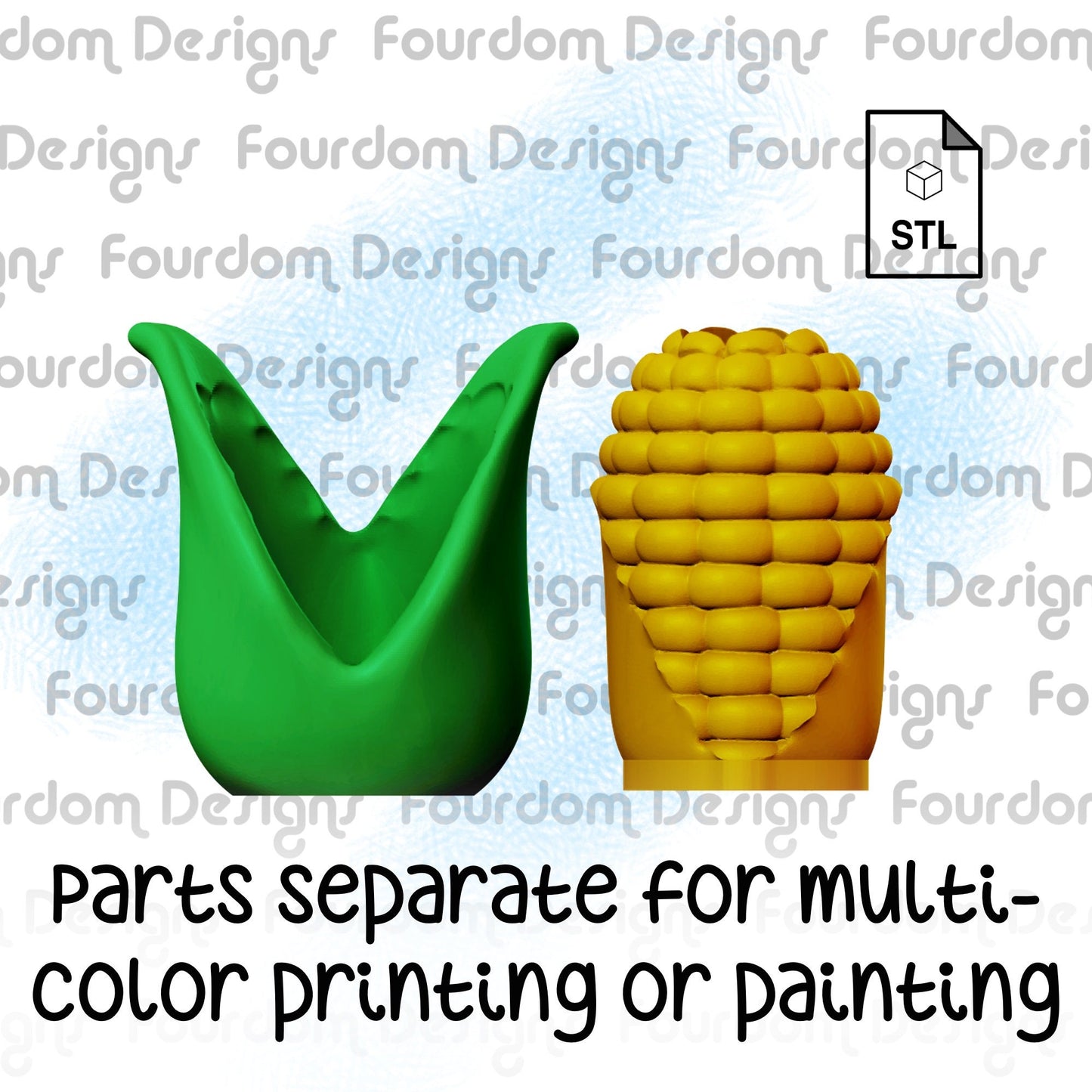 Corn Straw Topper STL File for 3D Printing - Digital Download