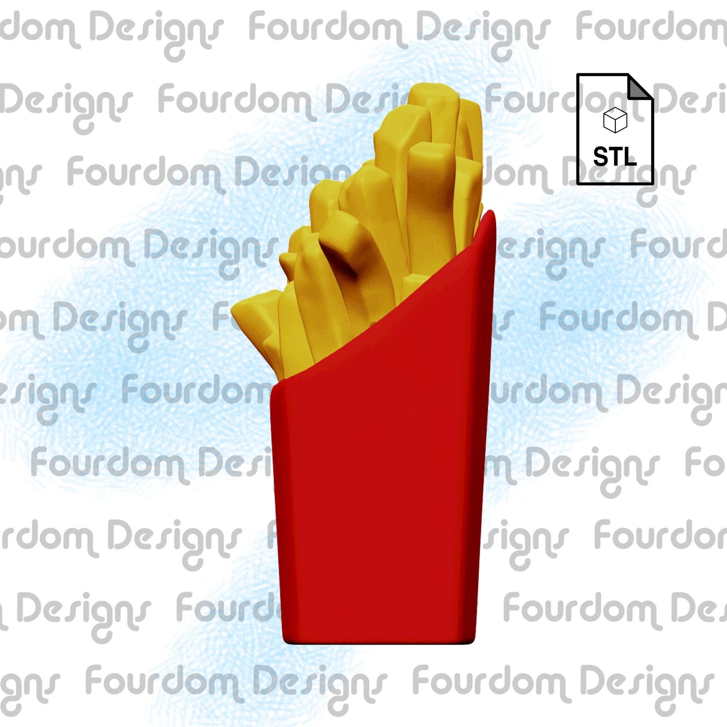 Fries Keychain STL File for 3D Printing - Digital Download