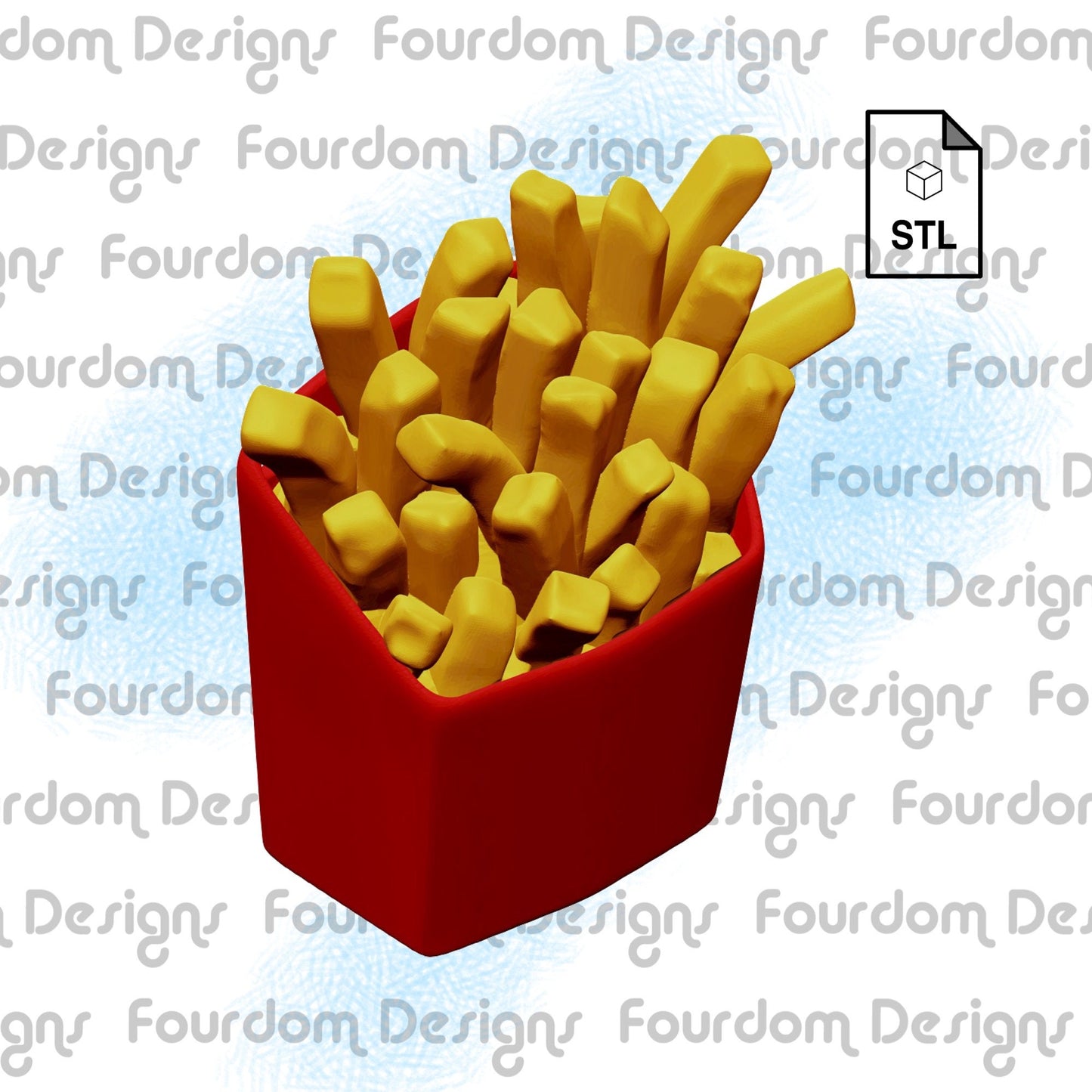 Fries Keychain STL File for 3D Printing - Digital Download