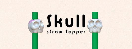Skull with Brain Straw Topper