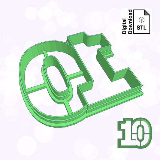 Number Ten 10 Instant Digital Download STL File for Cookie Cutter Fondant Cutter Clay Cutter 3D Model for 3D Printing