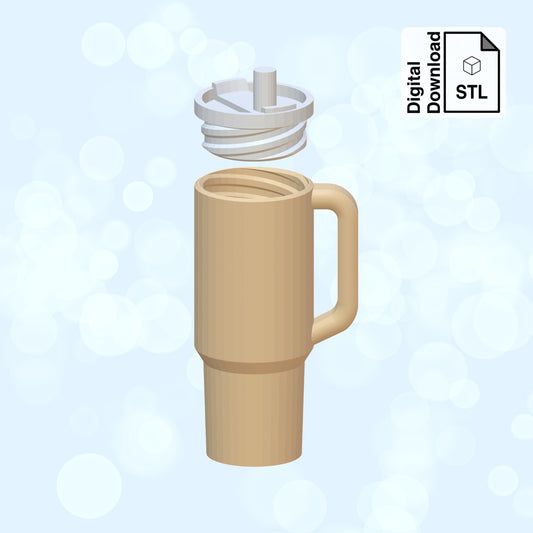 Adventure Tumbler Keychain with Removable Screw Top Pill Box Hex STL File for 3D Printing - Digital Download
