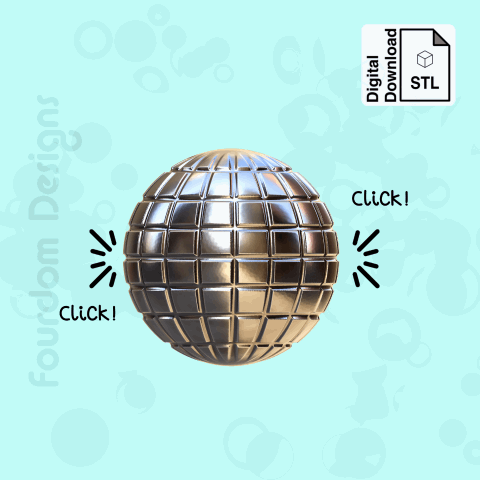 Disco Ball Fidget Clicker STL File for 3D Printing - Digital Download