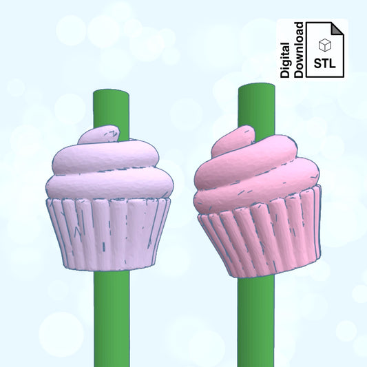 Cupcake Straw Topper Straw Buddy STL File for 3D Printing - Digital Download