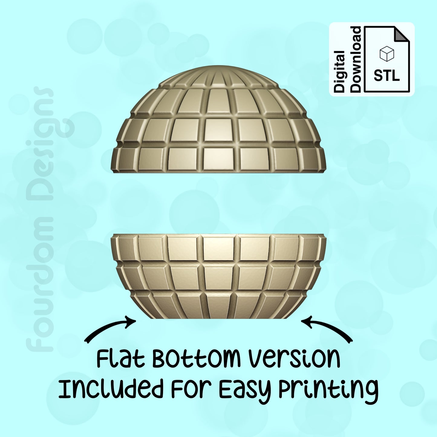 Disco Ball Fidget Clicker STL File for 3D Printing - Digital Download
