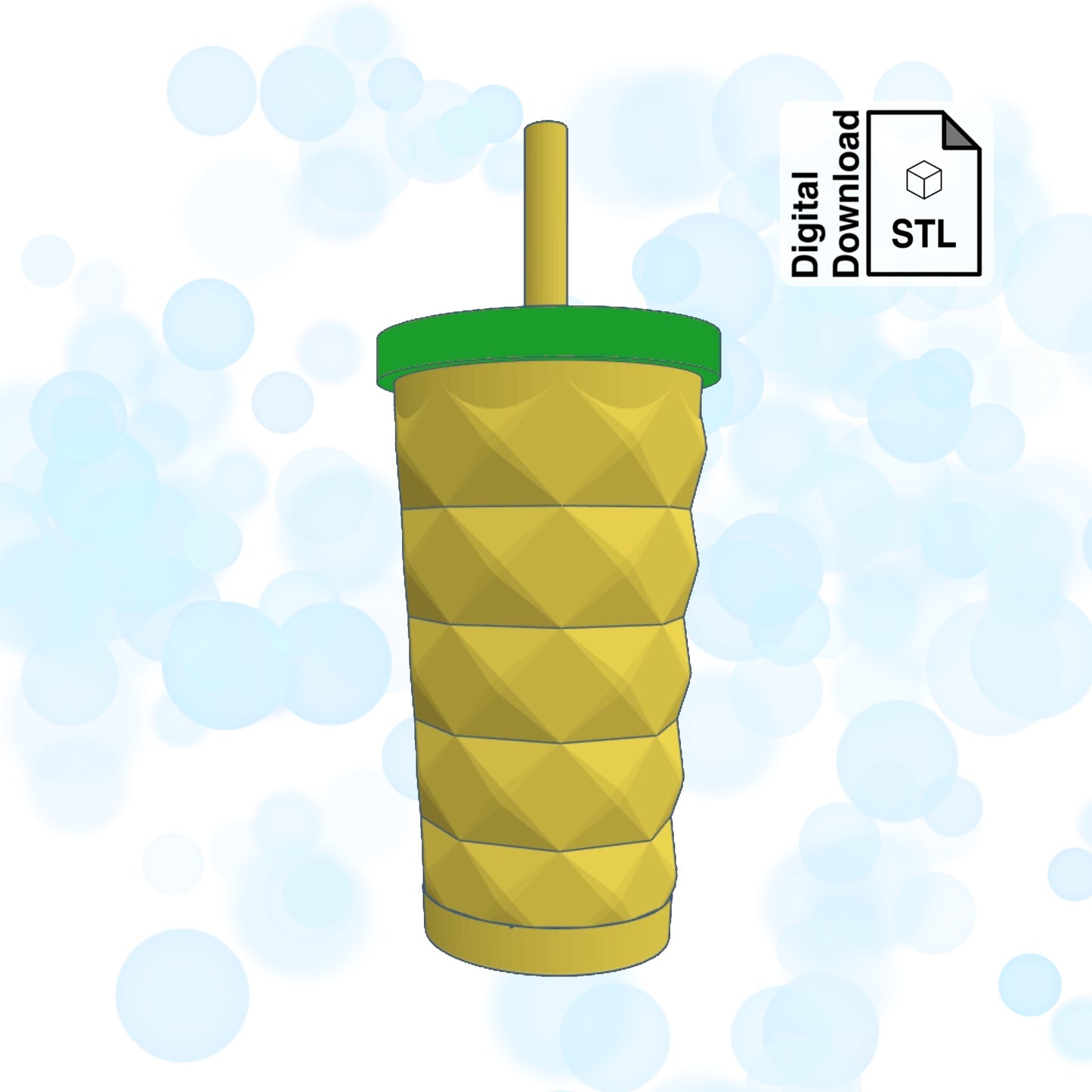 Pineapple Tumbler Keychain STL File for 3D Printing - Digital Download