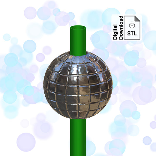 Disco Ball Straw Topper Straw Buddy STL File for 3D Printing - Digital Download