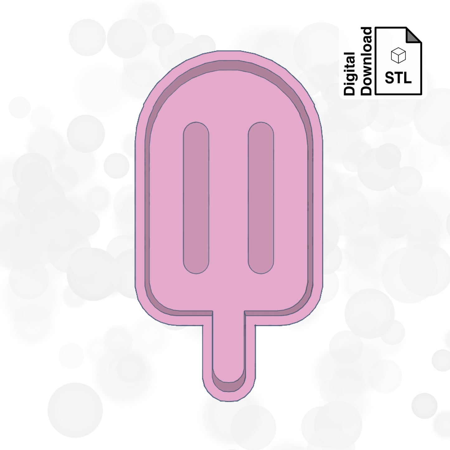 Popsicle Shaker and Resin STL File for 3D Printing for Resin Mold - Digital Download