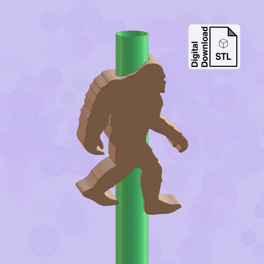 Big Foot Straw Topper STL File for 3D Printing - ￼Digital Download