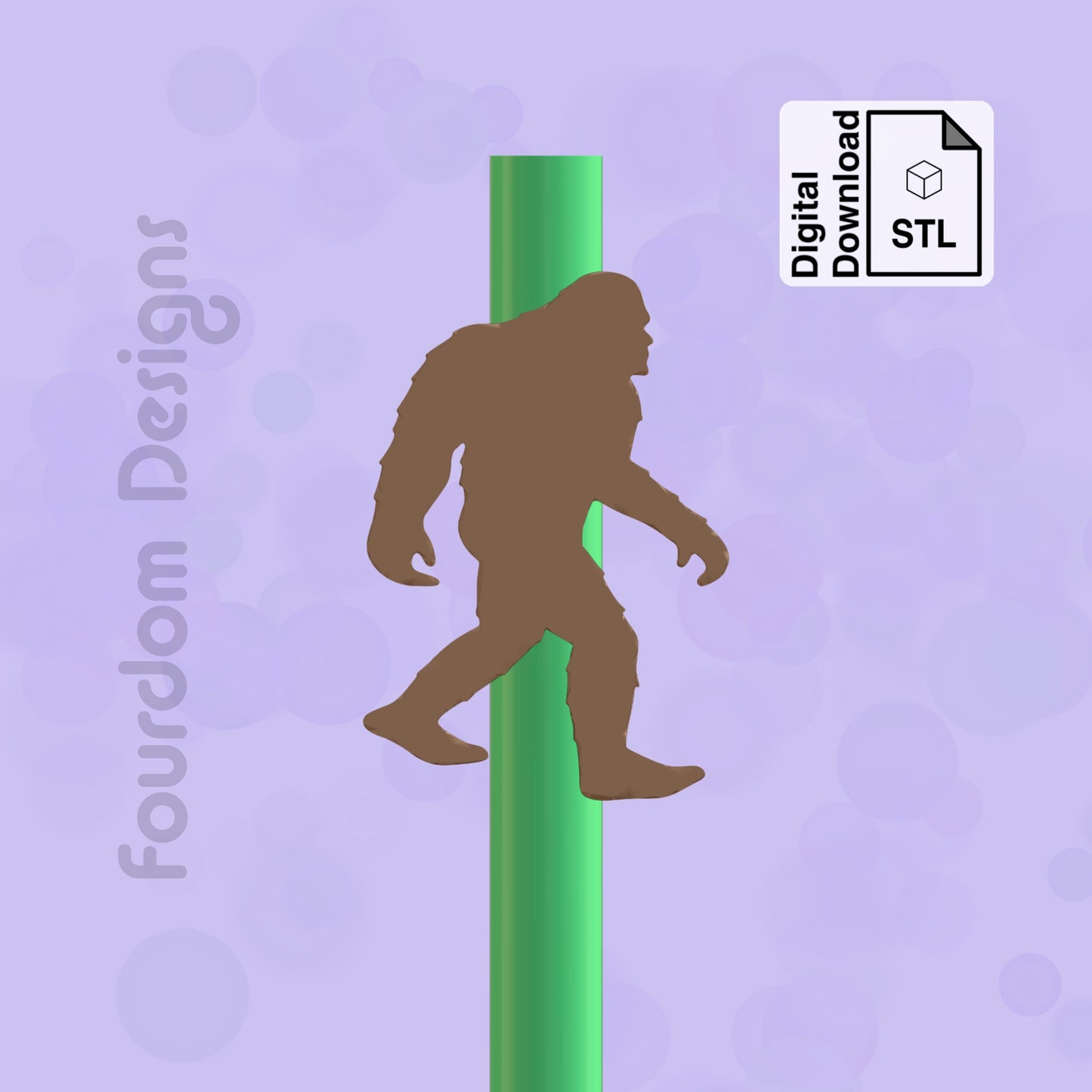 Big Foot Straw Topper STL File for 3D Printing - ￼Digital Download