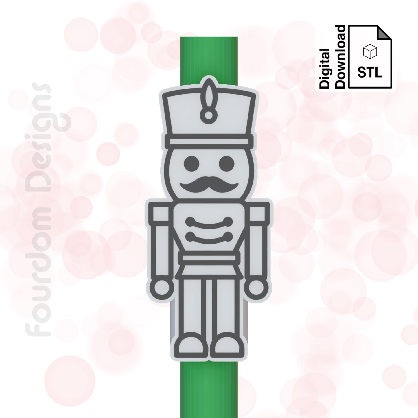 Nutcracker Straw Topper STL File for 3D Printing - Digital Download