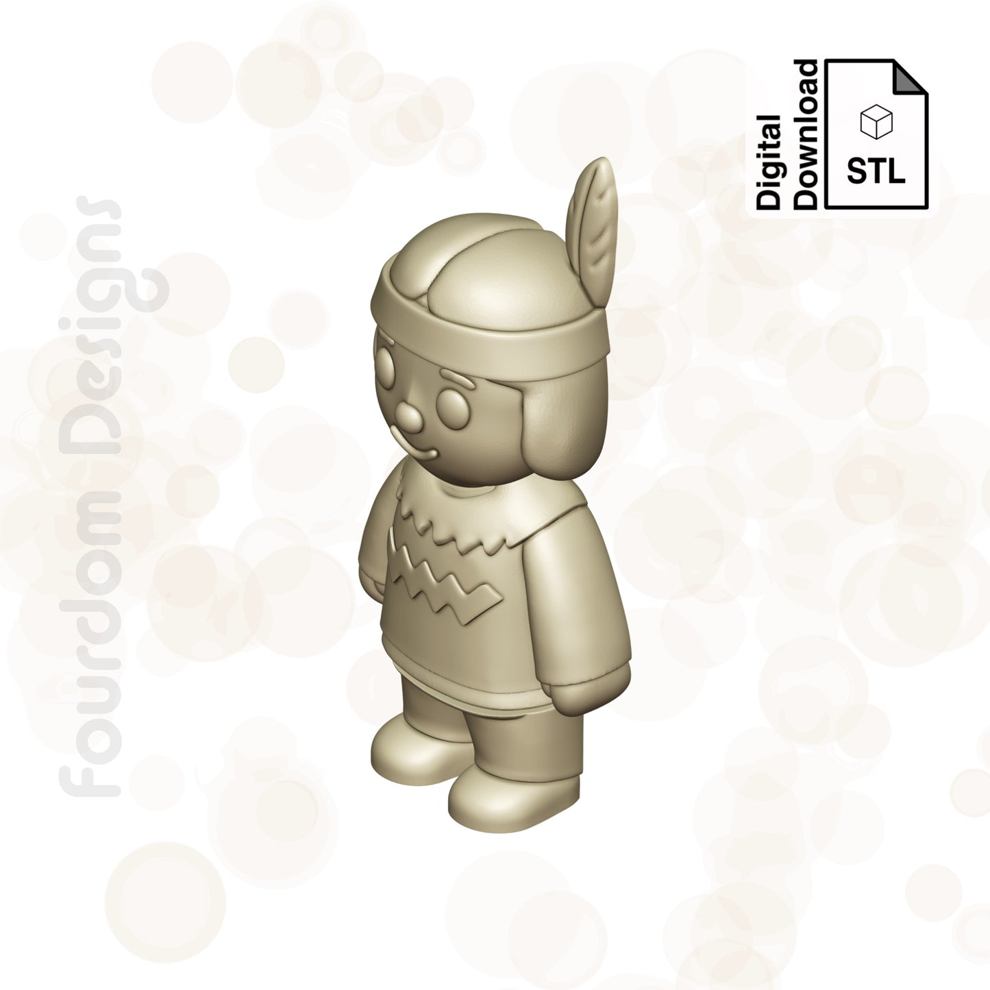 Native American STL File for 3D Printing 3MF File Flexi Print In Place Articulating Wigglet - Digital Download