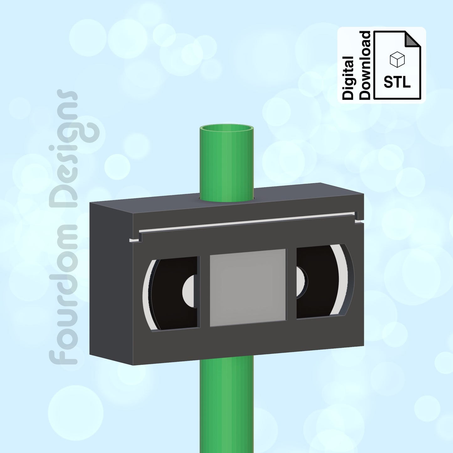 VHS Tape Straw Topper STL File for 3D Printing - Digital Download