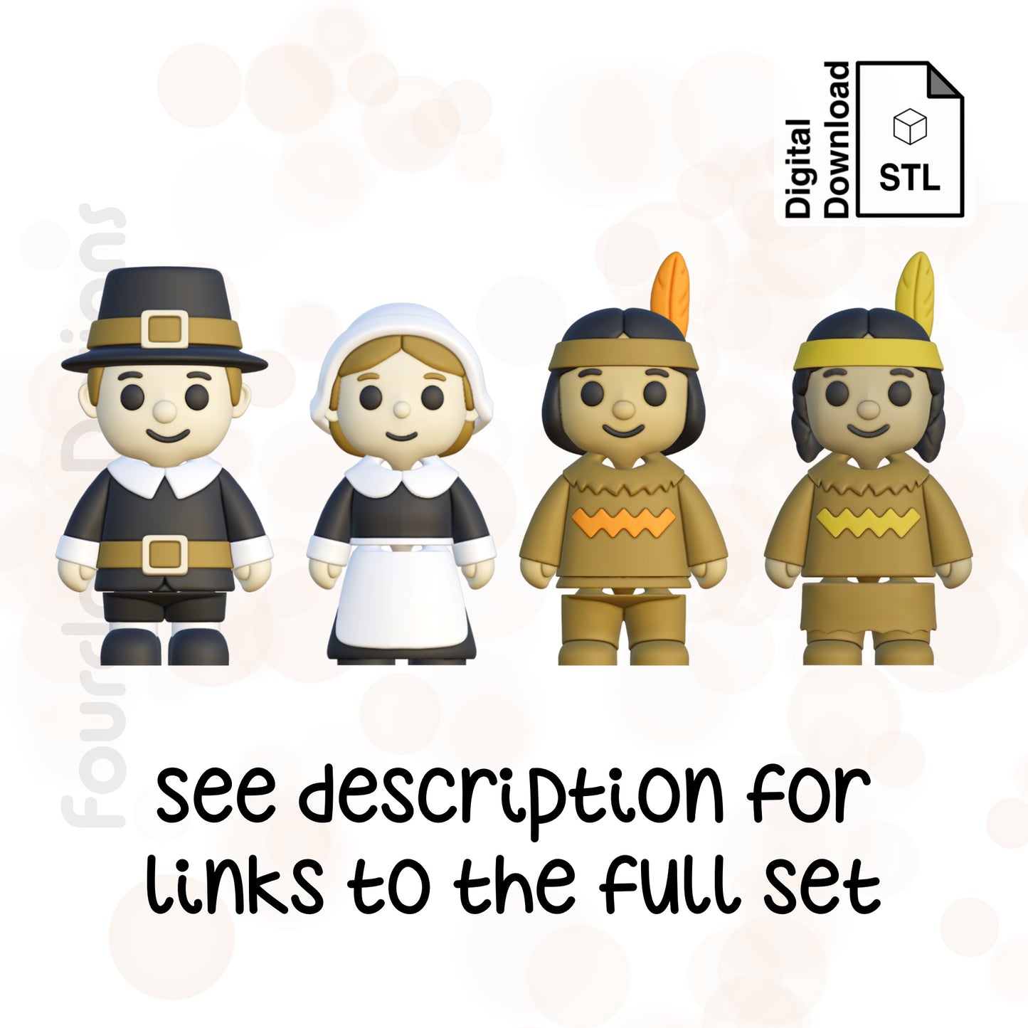 Native American Girl STL File for 3D Printing 3MF File Flexi Print In Place Articulating Wigglet - Digital Download