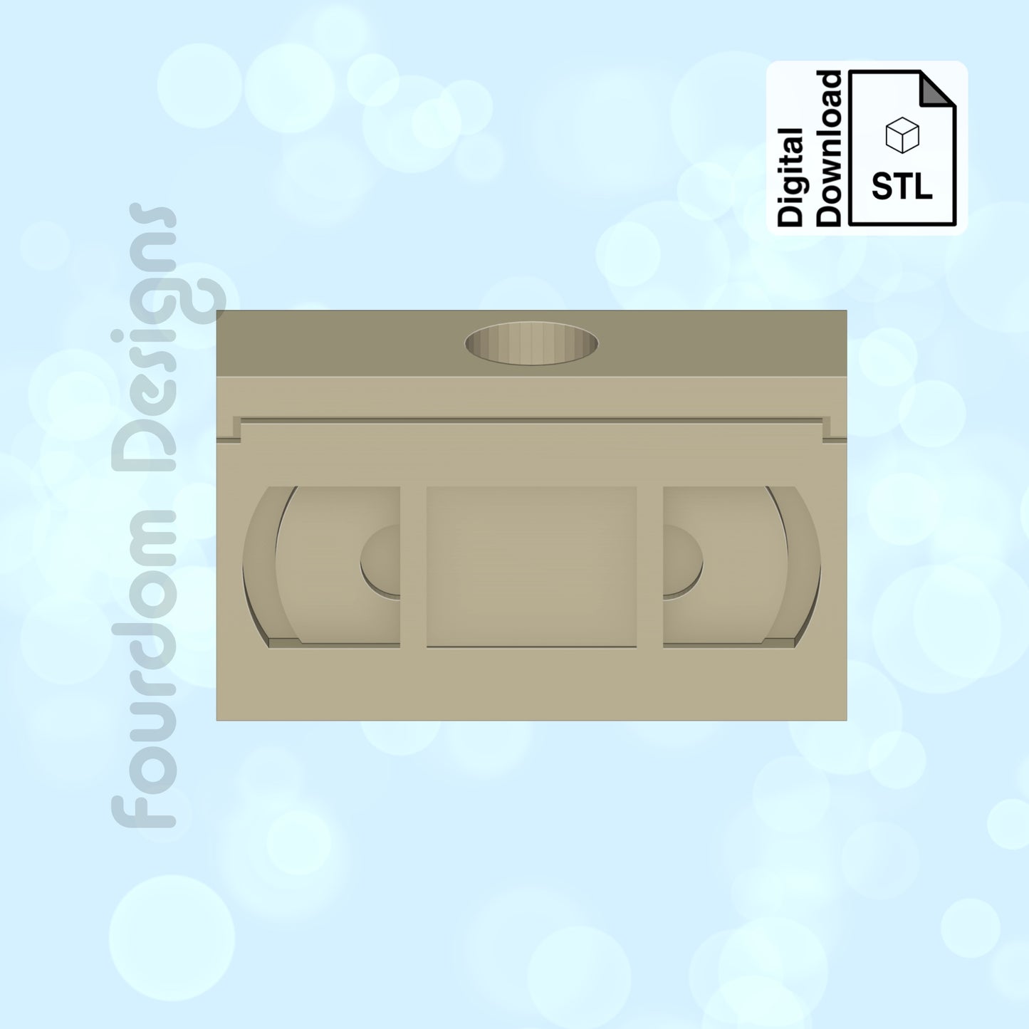 VHS Tape Straw Topper STL File for 3D Printing - Digital Download