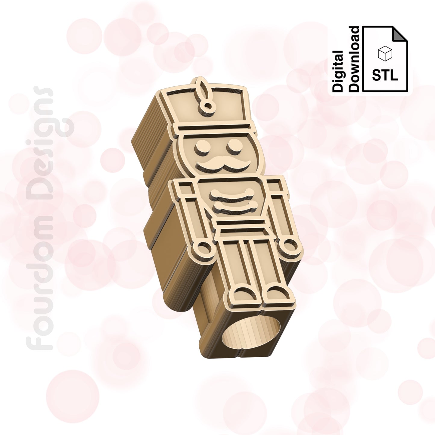Nutcracker Straw Topper STL File for 3D Printing - Digital Download