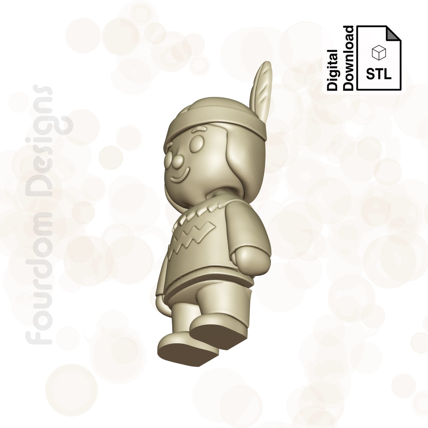 Native American STL File for 3D Printing 3MF File Flexi Print In Place Articulating Wigglet - Digital Download