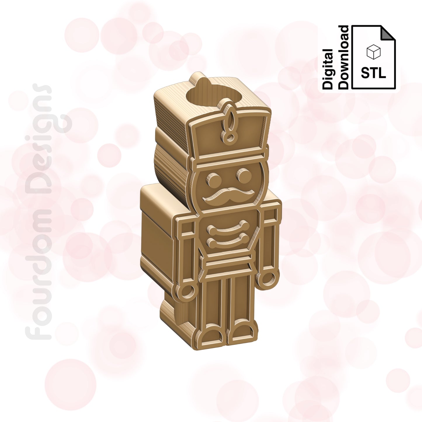Nutcracker Straw Topper STL File for 3D Printing - Digital Download