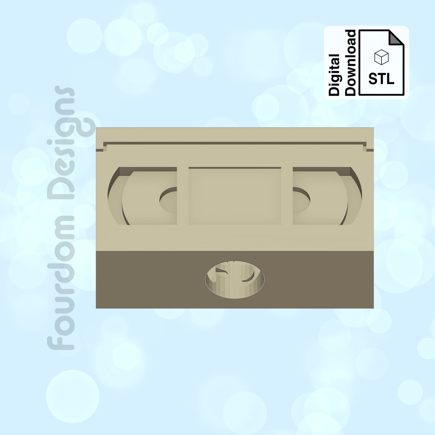 VHS Tape Straw Topper STL File for 3D Printing - Digital Download