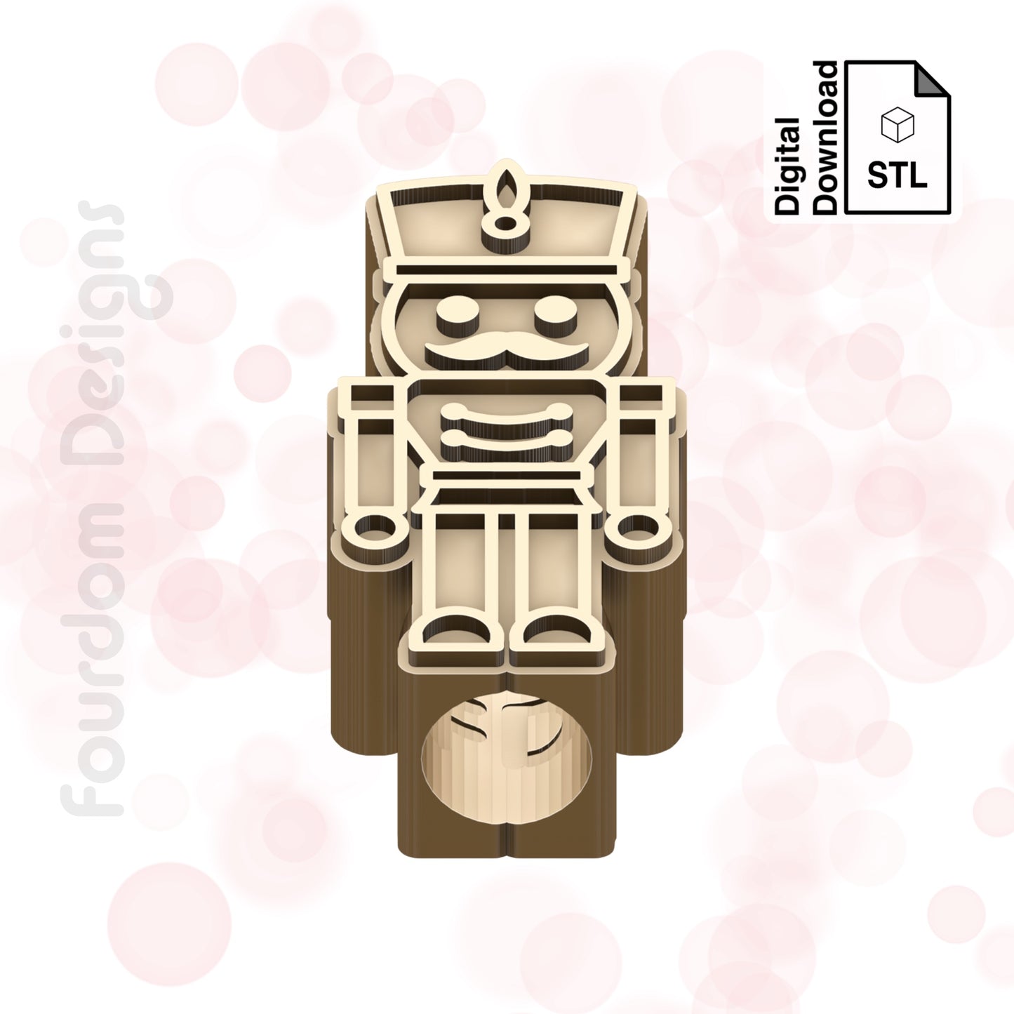 Nutcracker Straw Topper STL File for 3D Printing - Digital Download