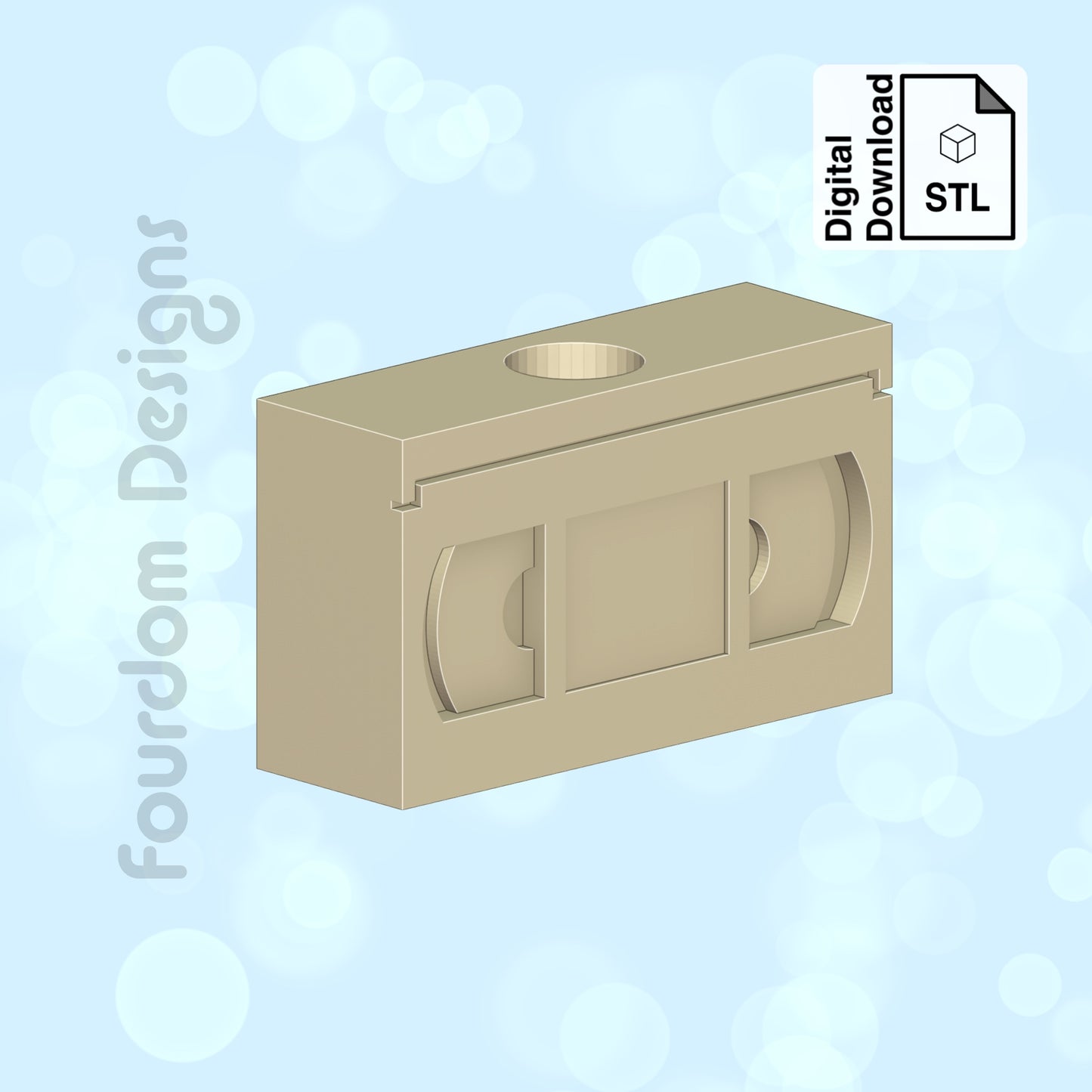 VHS Tape Straw Topper STL File for 3D Printing - Digital Download