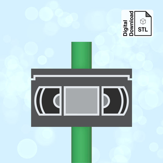 VHS Tape Straw Topper STL File for 3D Printing - Digital Download