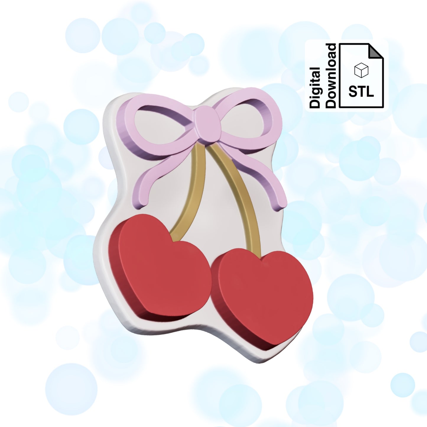 Cherries Bogg Bag Charm STL File for 3D Printing - Digital Download