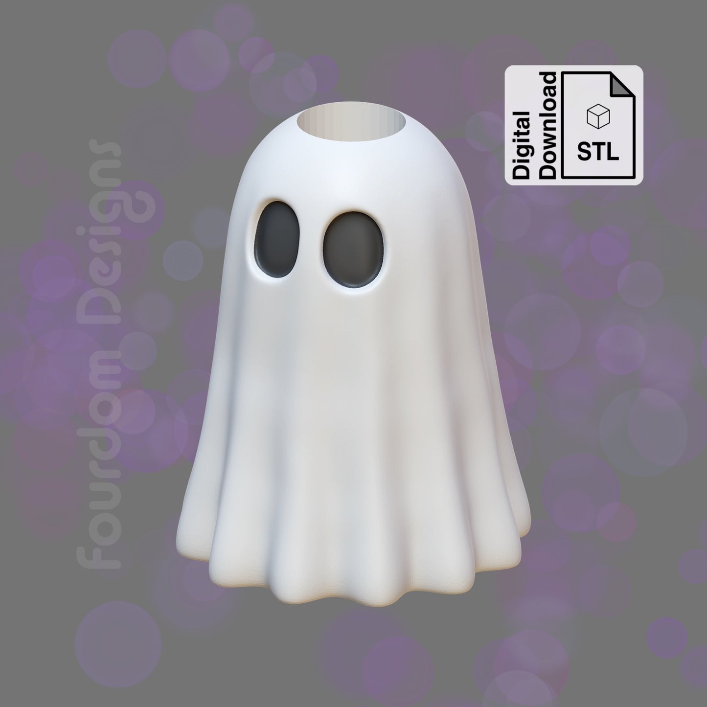 Ghost Straw Topper STL File for 3D Printing - Digital Download