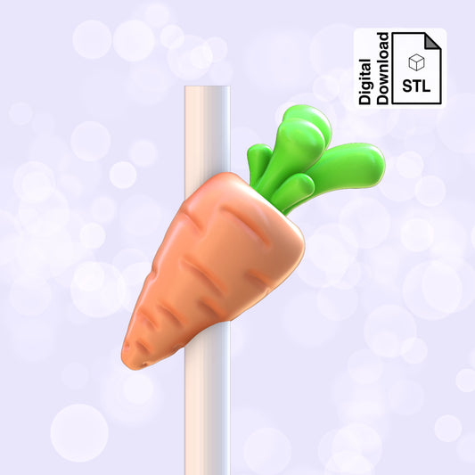 Carrot Straw Topper STL File for 3D Printing - Digital Download