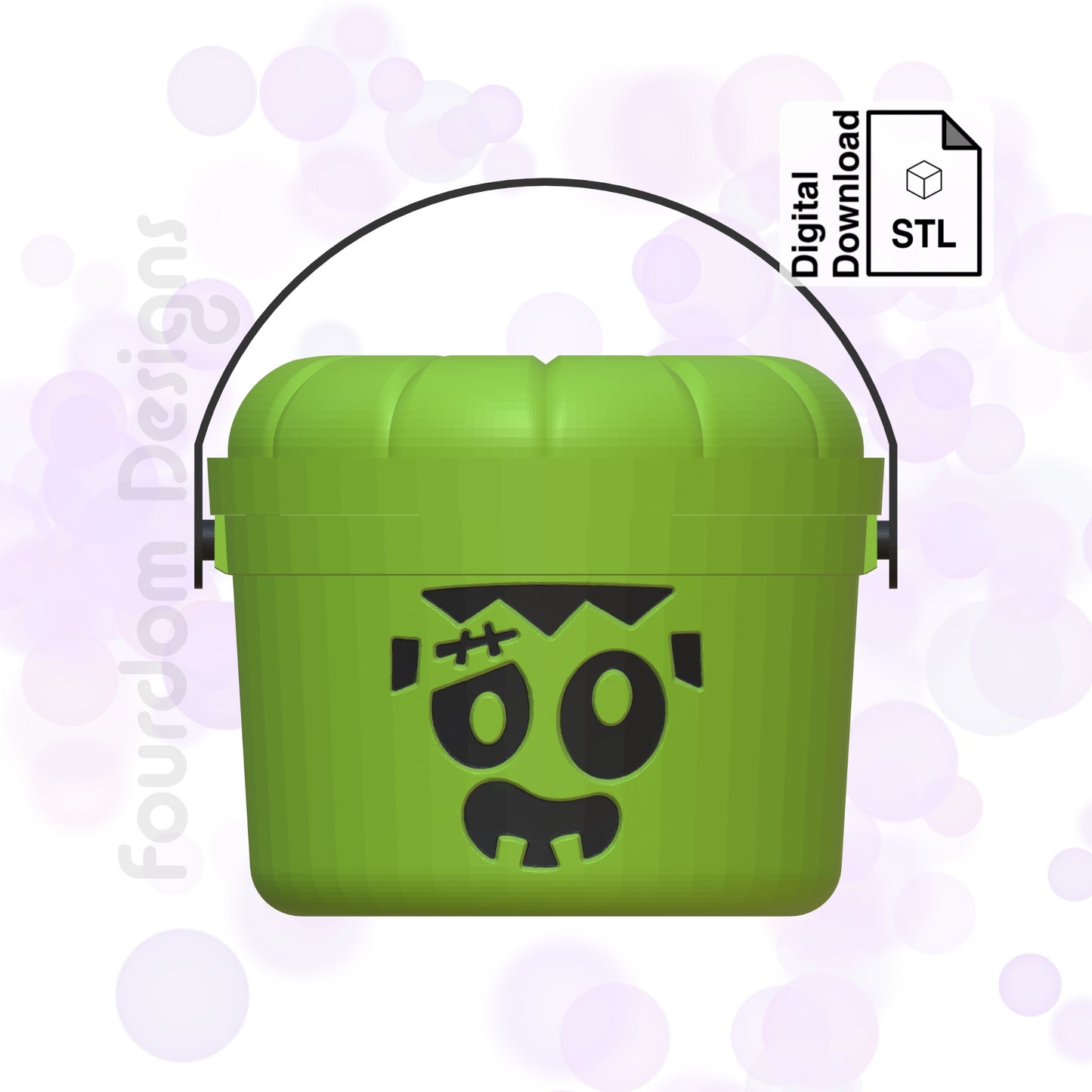 Frankenstein Bucket Straw Topper STL File for 3D Printing - Digital Download