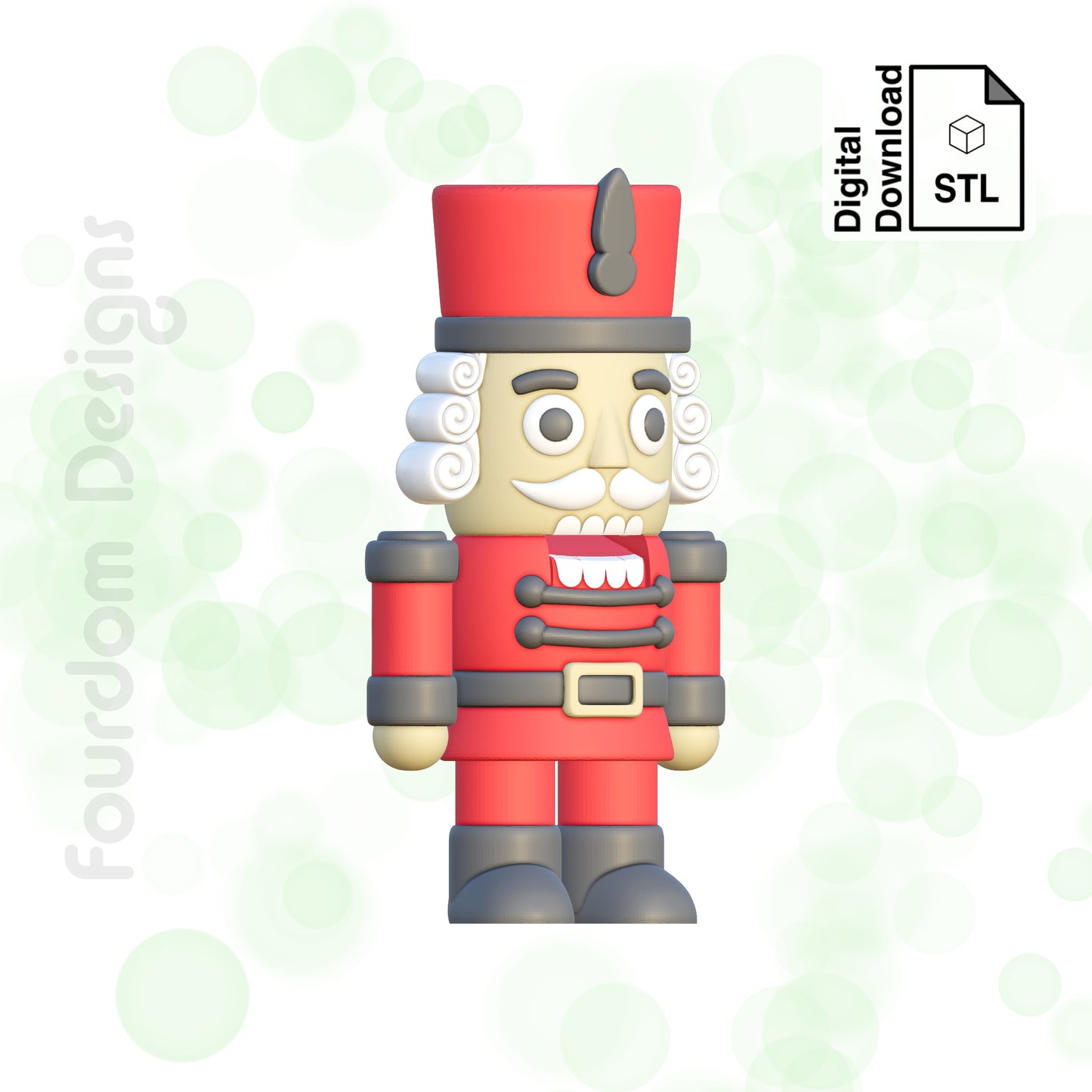 Nut Cracker STL File for 3D Printing 3MF File Flexi Print In Place Articulating Wigglet - Digital Download