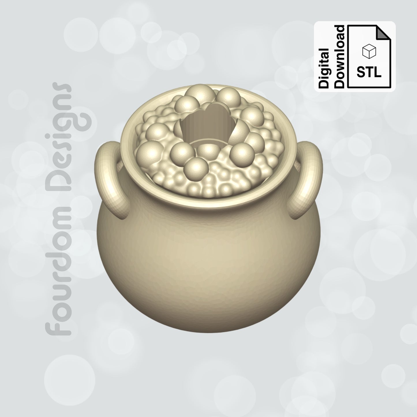 Cauldron Straw Topper STL File for 3D Printing - Digital Download