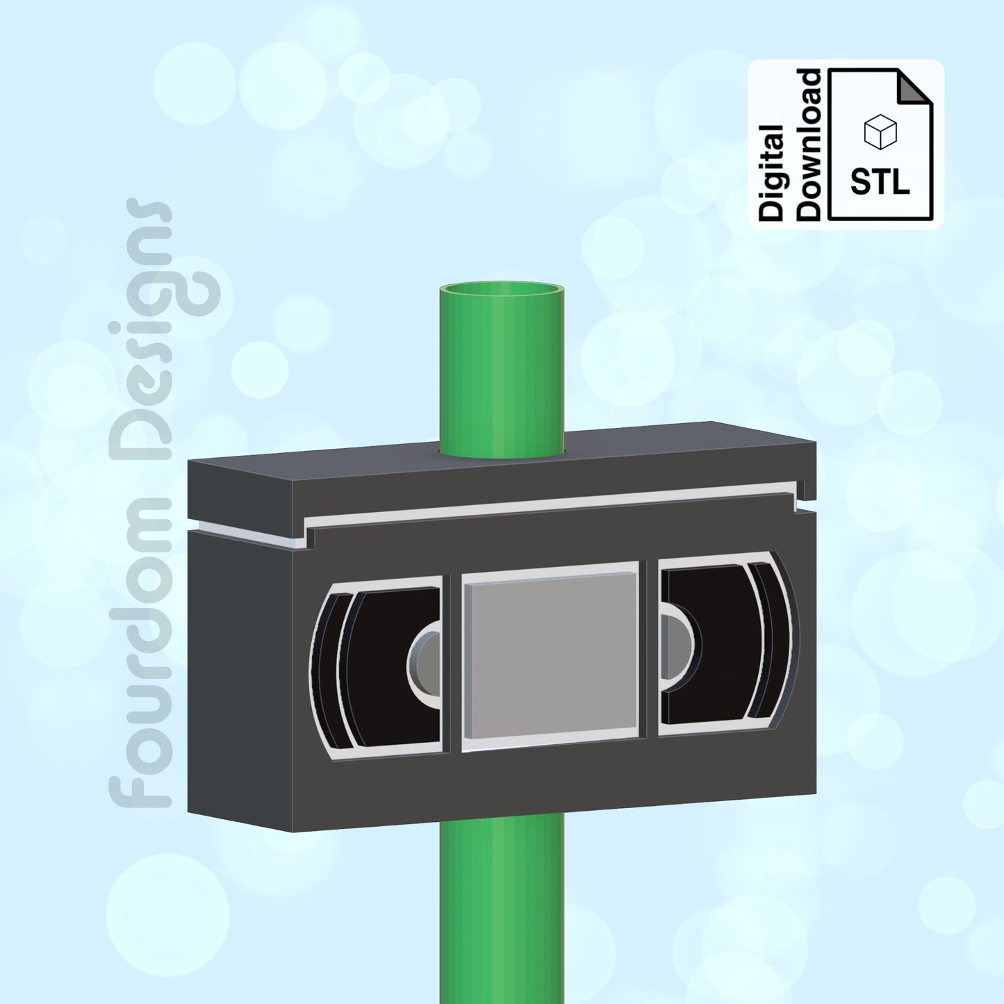 VHS Tape Straw Topper STL File for 3D Printing - Digital Download