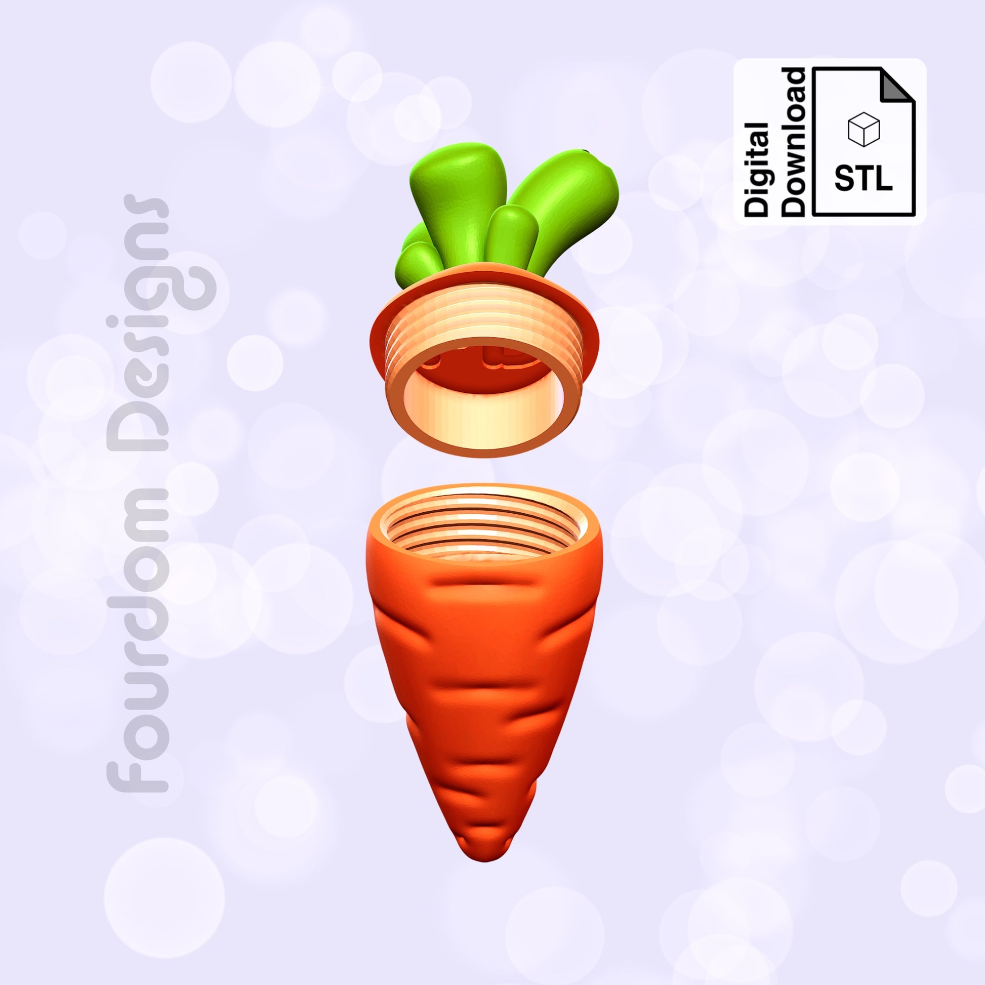 Carrot Keychain STL File for 3D Printing

