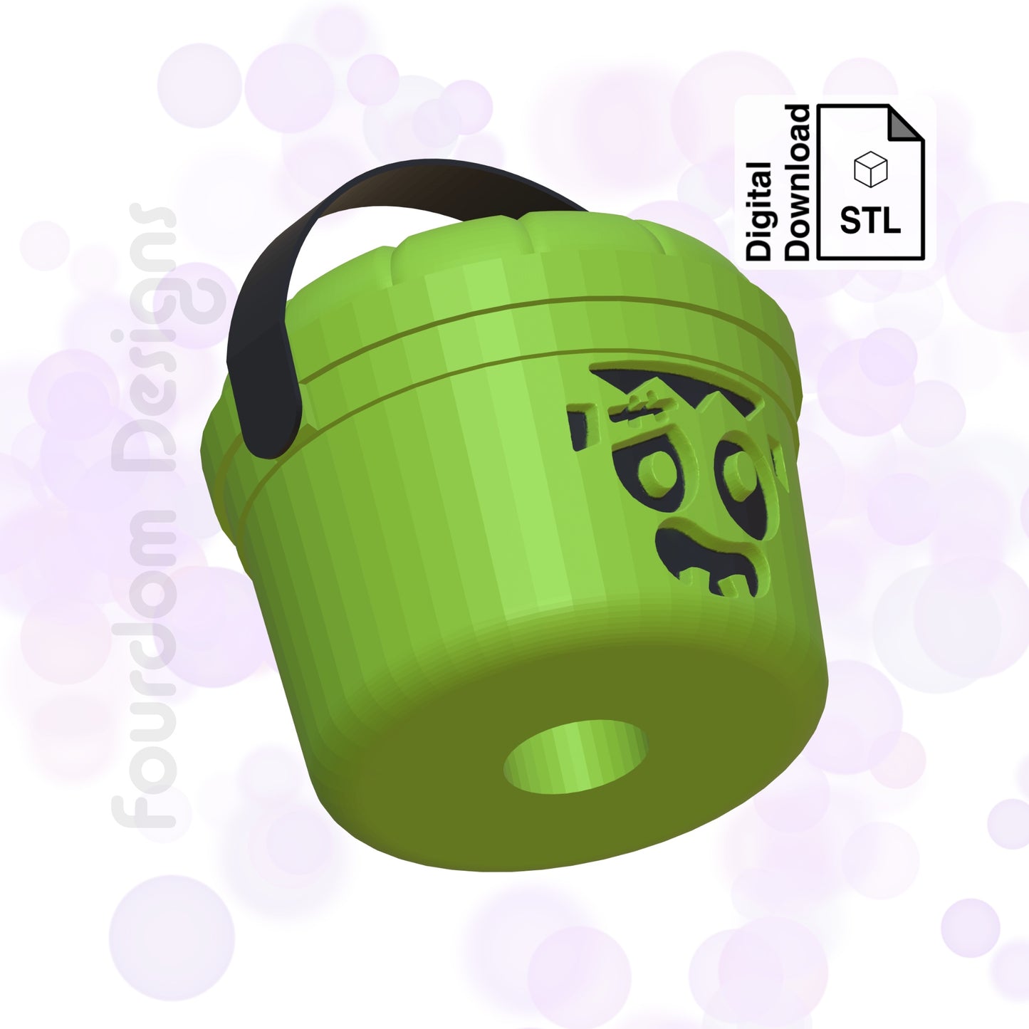 Frankenstein Bucket Straw Topper STL File for 3D Printing - Digital Download