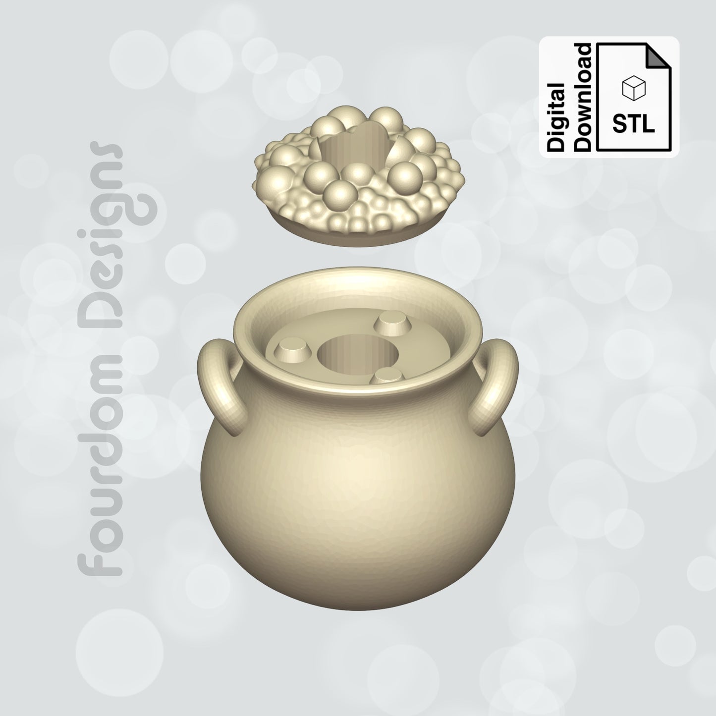 Cauldron Straw Topper STL File for 3D Printing - Digital Download