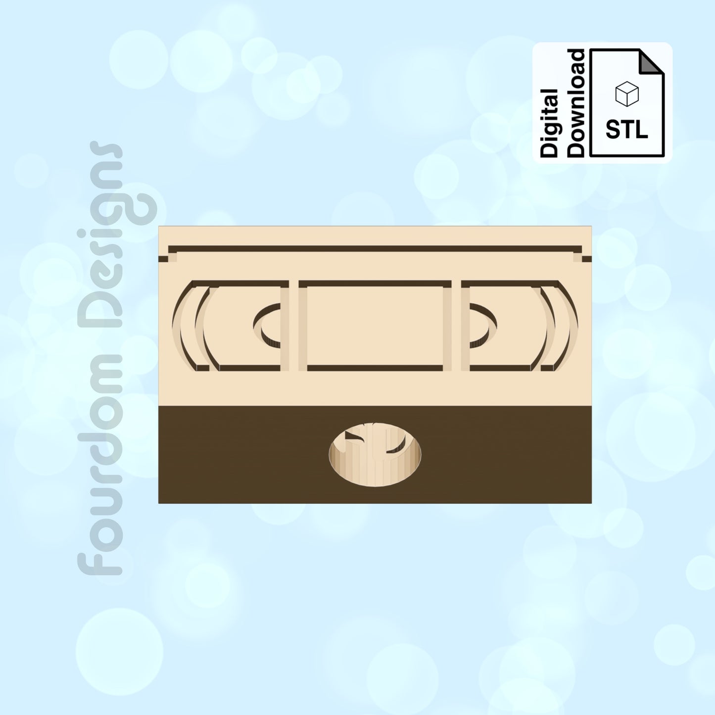 VHS Tape Straw Topper STL File for 3D Printing - Digital Download