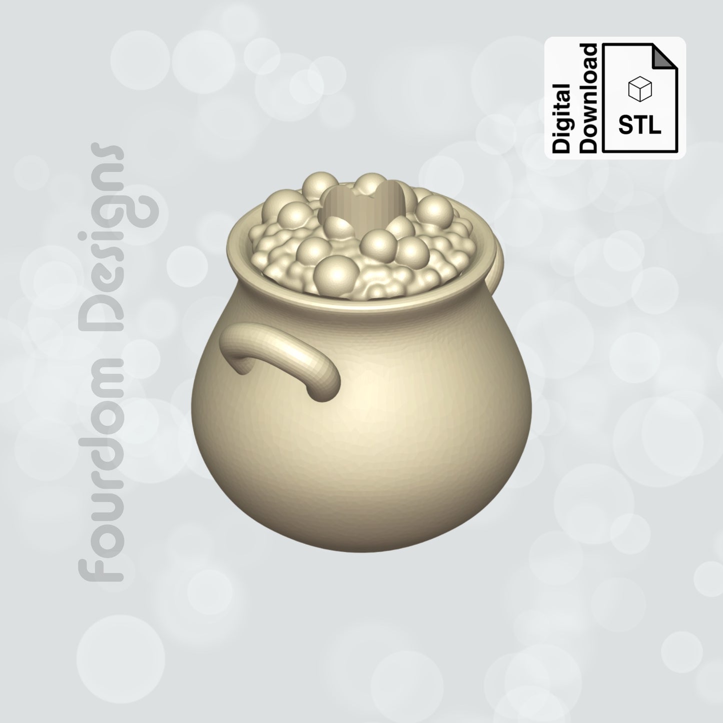 Cauldron Straw Topper STL File for 3D Printing - Digital Download