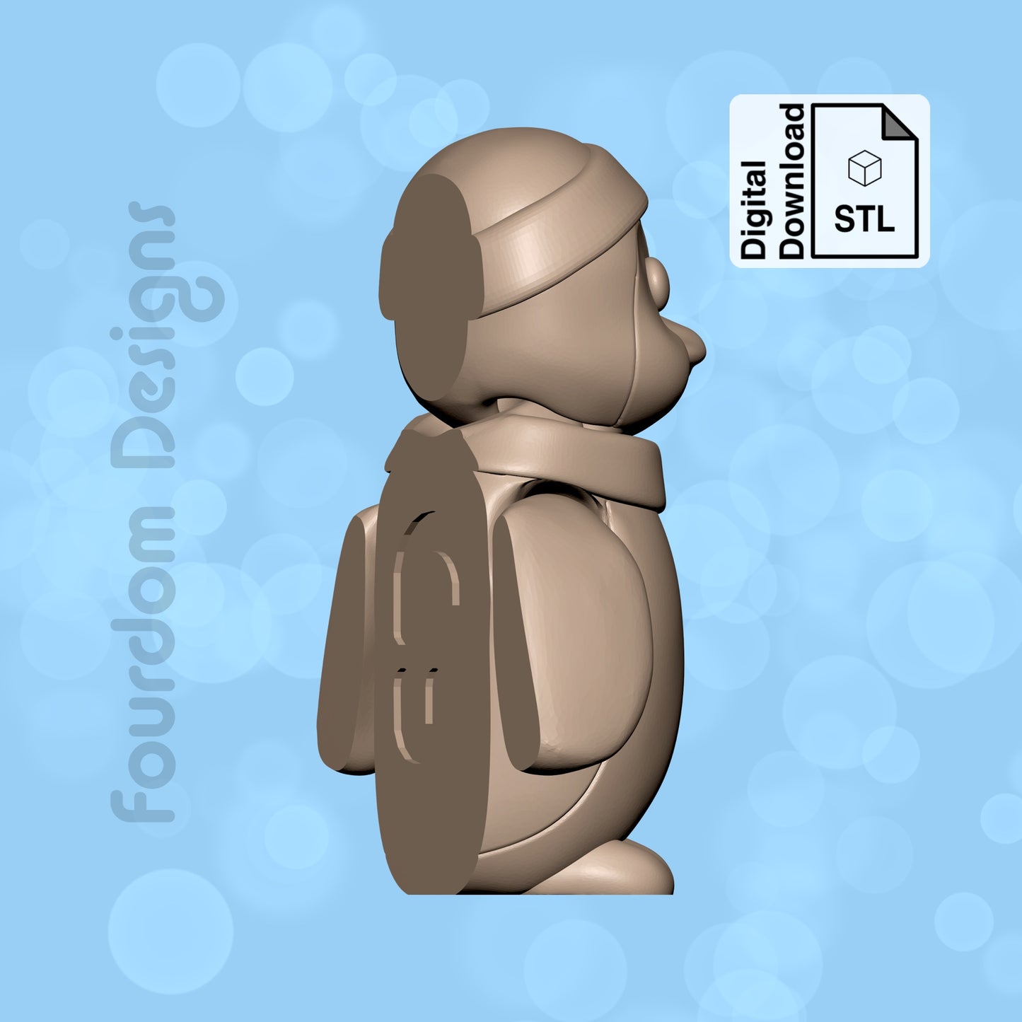 Penguin STL File for 3D Printing 3MF File Flexi Print In Place Articulating Wigglet - Digital Download