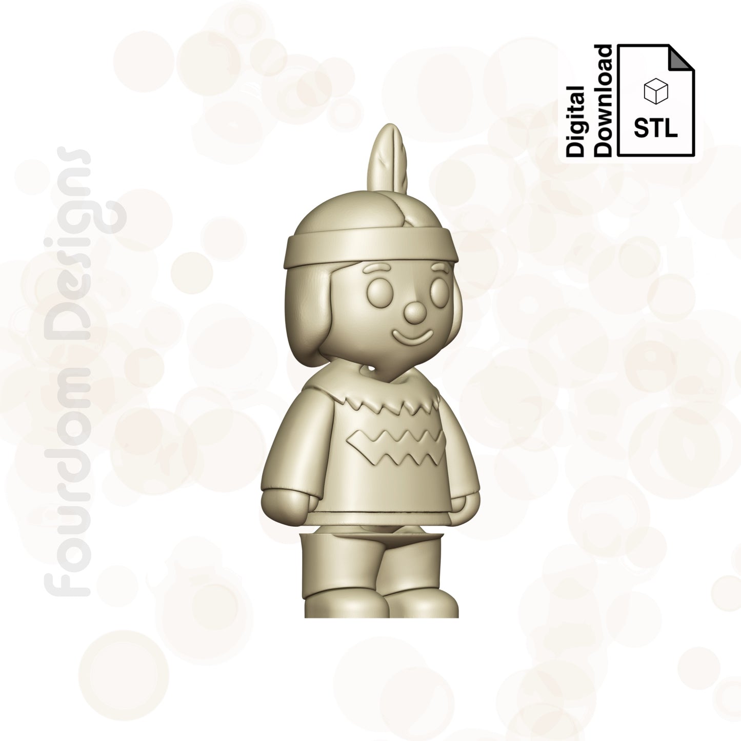 Native American STL File for 3D Printing 3MF File Flexi Print In Place Articulating Wigglet - Digital Download