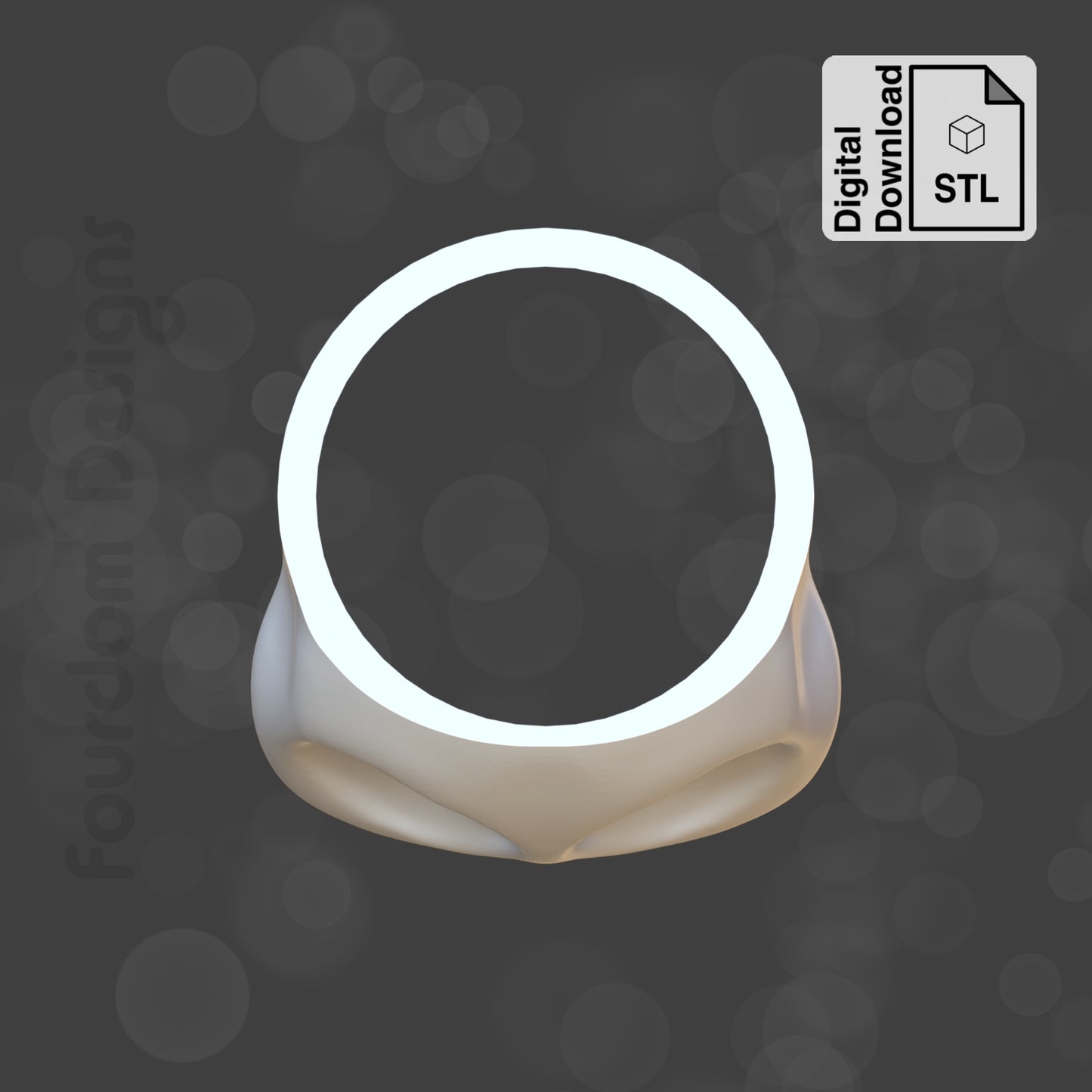 Skull Ring STL File for 3D Printing - Digital Download