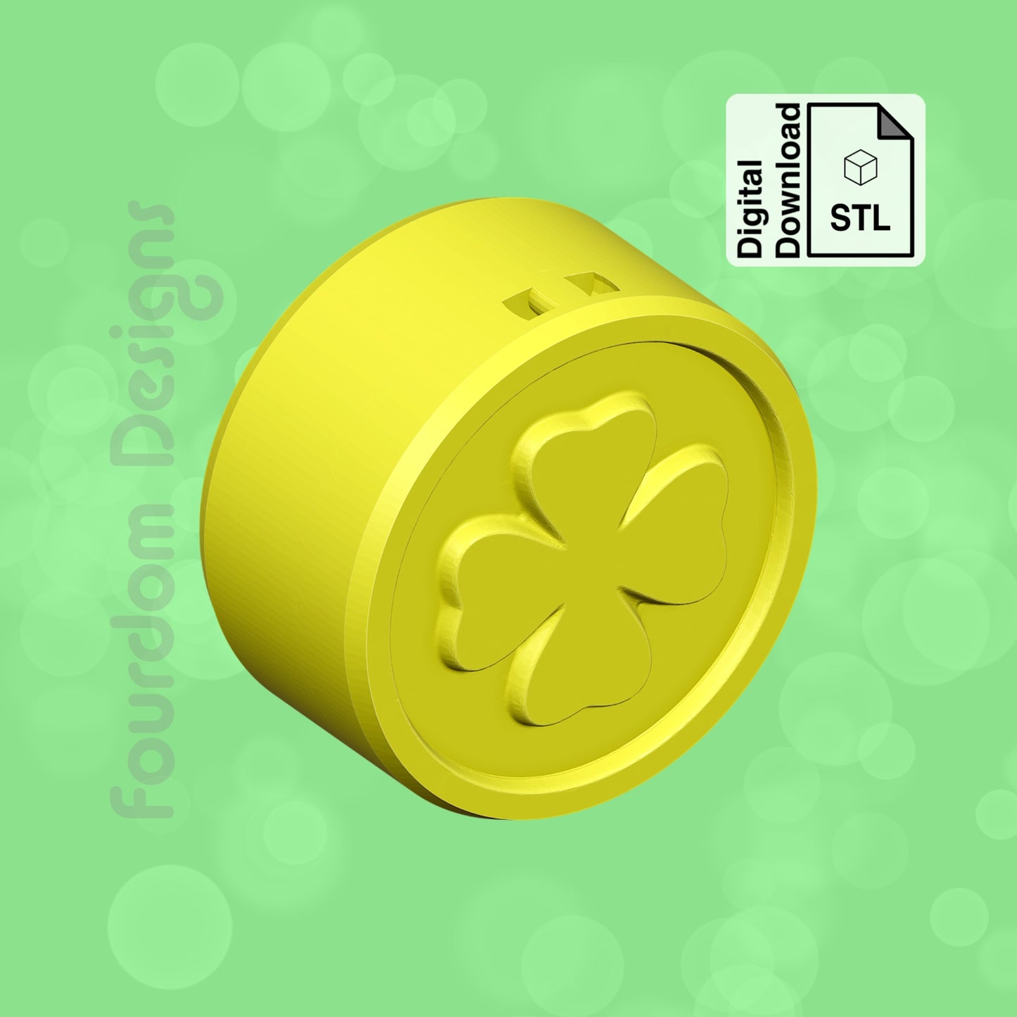 Gold Coin Keychain with Removable Screw Top Pill Box Hex STL File for 3D Printing - Digital Download