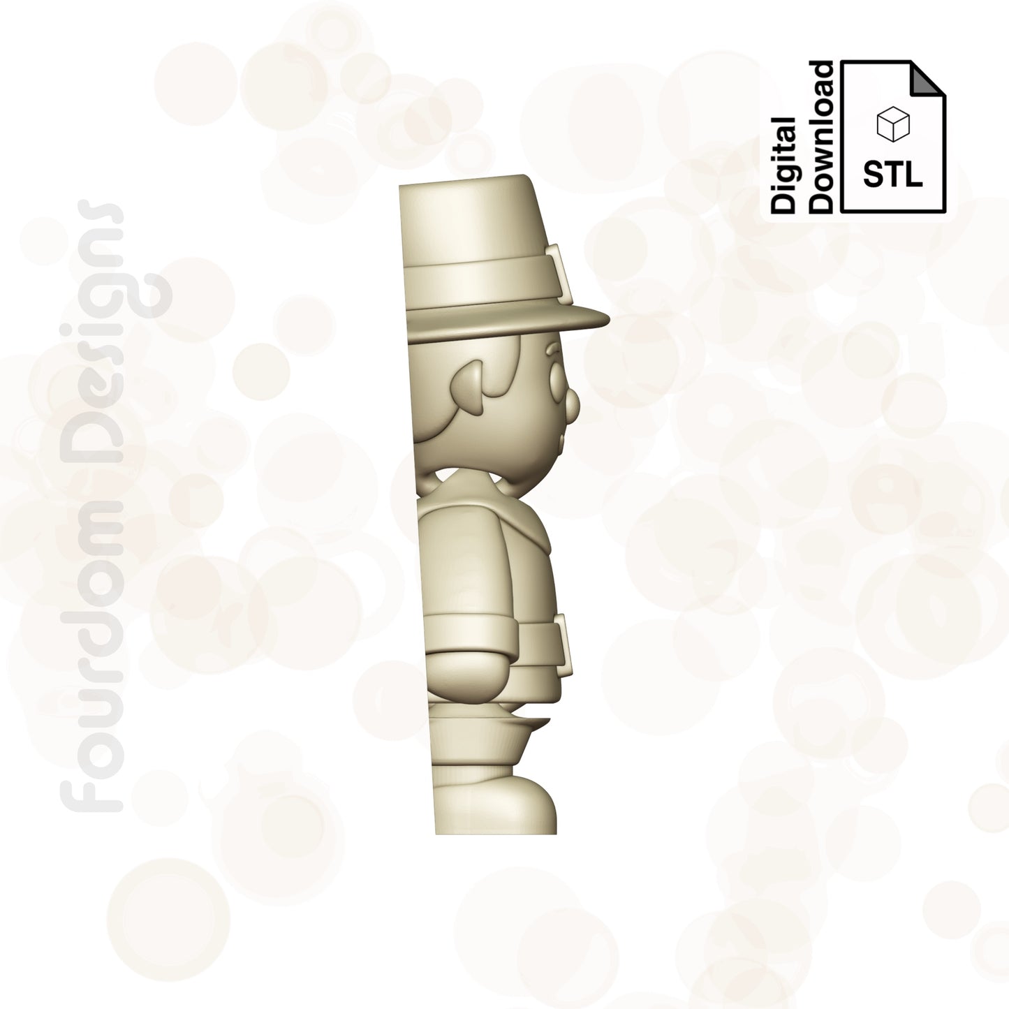 Pilgrim Boy STL File for 3D Printing 3MF File Flexi Print In Place Articulating Wigglet - Digital Download
