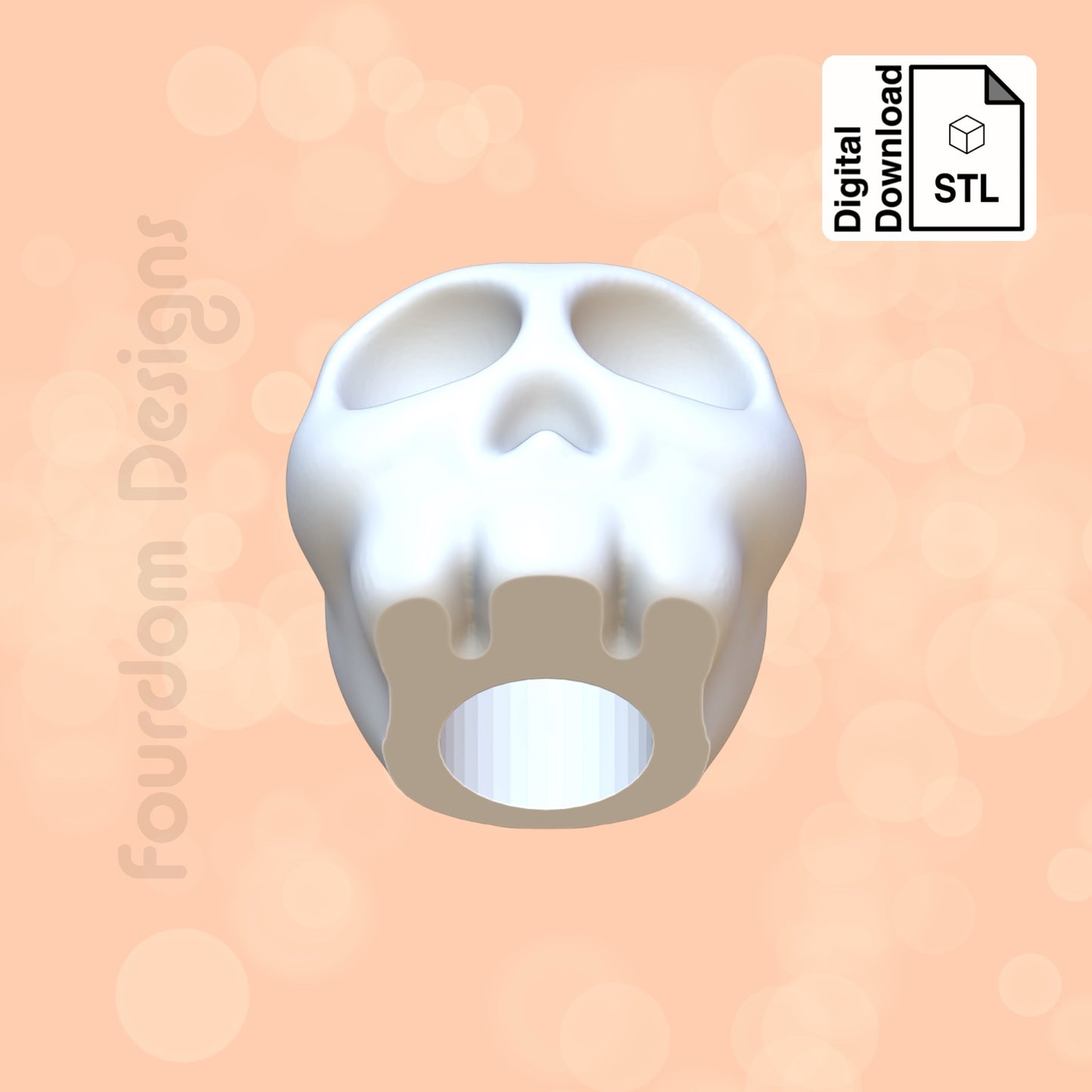 Skull and Brain Straw Topper STL File for 3D Printing - Digital Download