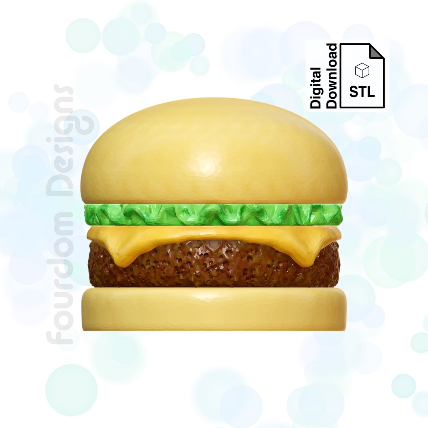 Hamburger Keychain with Removable Screw Top Pill Box Hex STL File for 3D Printing - Digital Download