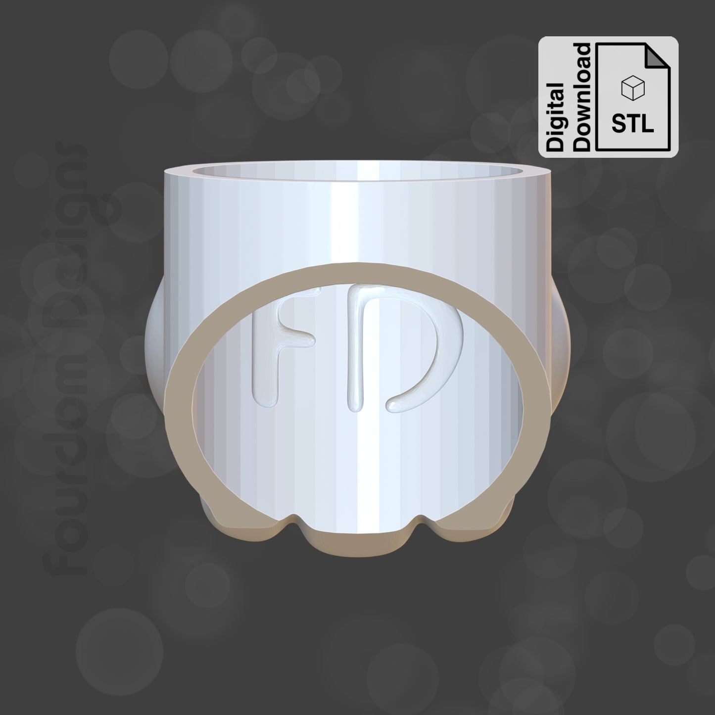 Skull Ring STL File for 3D Printing - Digital Download