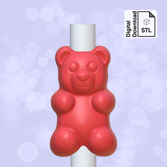 Gummy Bear Straw Topper STL File for 3D Printing - Digital Download