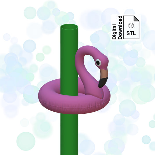 Flamingo Float Straw Topper Straw Buddy STL File for 3D Printing - Digital Download