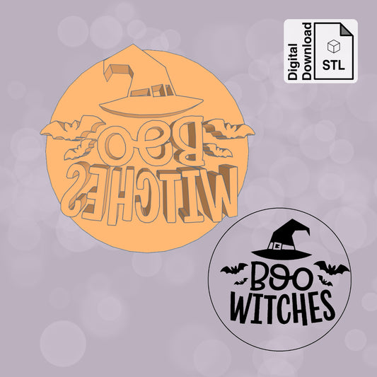 Boo Witches Imprint Digital Download STL File for Cookie Cutter Fondant Cutter Clay Cutter 3D Model for 3D Printing