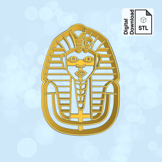 King Tut Pharaoh Digital Download STL File for Cookie Cutter Fondant Cutter Clay Cutter 3D Model for 3D Printing